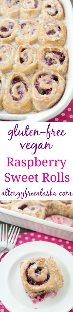 Gluten Free Vegan Raspberry Sweet Rolls