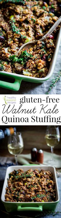 Gluten free walnut and kale quinoa stuffing