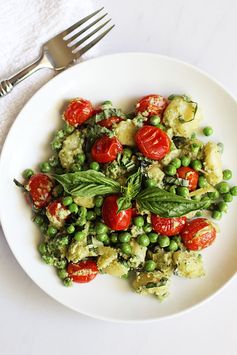 Gnocchi & Spring Peas with a Basil Cashew Cream Sauce (vegan