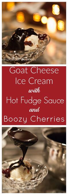 Goat Cheese Ice Cream with Boozy Cherries