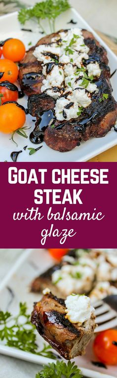 Goat Cheese Steak with Balsamic Glaze