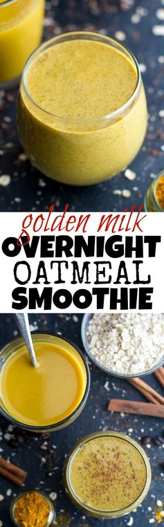 Golden Milk Overnight Oatmeal Smoothie