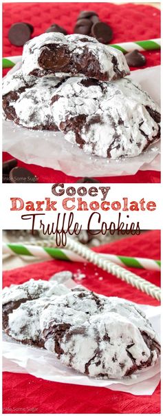 Gooey Dark Chocolate Truffle Cookies