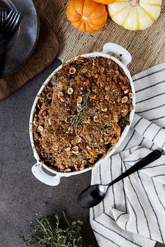 Grain-free Savory Butternut Squash and Kale Crumble