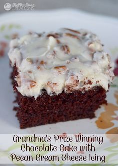 Grandma's Prize Winning Chocolate Cake with Pecan Cream Cheese Icing