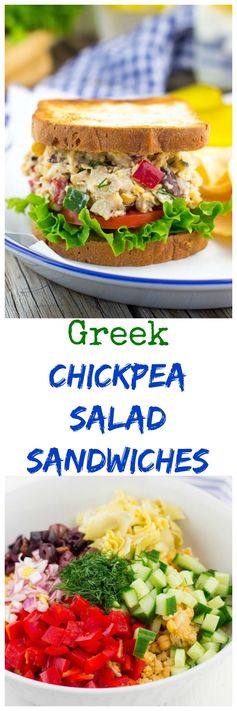 Greek Chickpea Salad Sandwiches (vegan