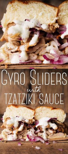 Greek Gyro Sliders with Tzatziki Sauce