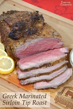 Greek Marinated Sirloin Tip Roast with Horseradish Tzatziki Sauce