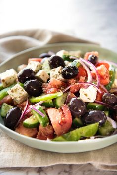 Greek Salad with Homemade Greek Salad Dressing