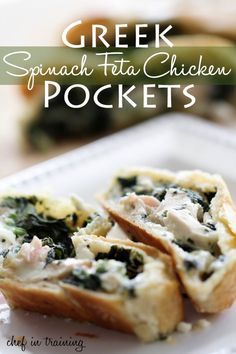 Greek Spinach Feta Chicken Pockets