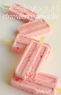 Greek yogurt strawberry popsicles