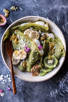 Green Banana Crepes with Whipped Greek Yogurt