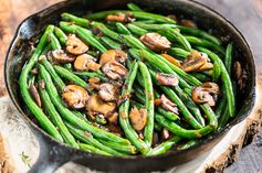 Green Beans with Bacon Mushroom Sauce