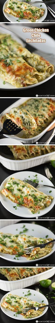 Green Chicken Chile Enchiladas