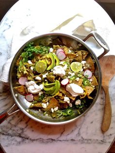 Green Chilaquiles with Fried Eggs