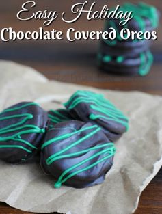 Green Stripe Chocolate Covered Oreos