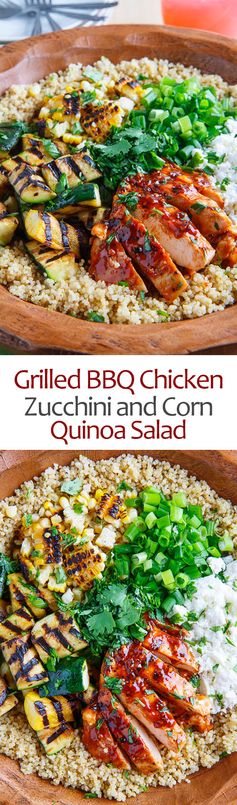 Grilled BBQ Chicken, Zucchini and Corn Quinoa Salad