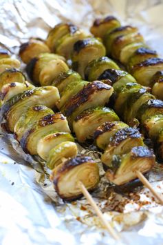 Grilled Brussels Sprouts with Balsamic Glaze