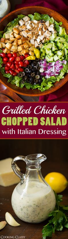 Grilled Chicken Chopped Salad with Italian Dressing