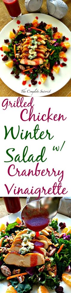 Grilled Chicken Winter Salad with Cranberry Vinaigrette