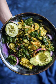 Grilled Corn Kale Salad