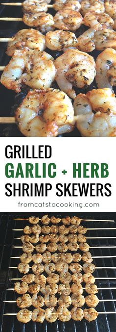 Grilled Garlic Herb Shrimp Skewers