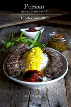 Grilled Ground Beef Kabob (Kabob-eh Koobideh