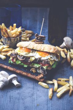 Grilled Mushroom & Fried Egg Burger