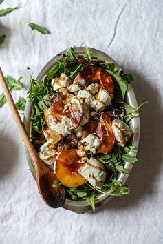 Grilled peach & burrata salad