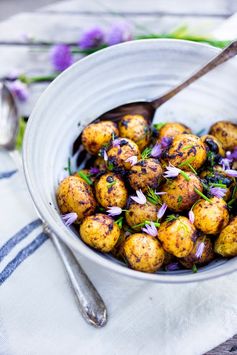 Grilled Potato Salad with Black Garlic Vinaigrette