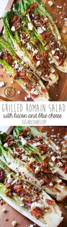 Grilled Romaine Salad with Bacon and Blue Cheese