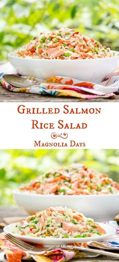 Grilled Salmon Rice Salad