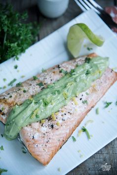 Grilled Salmon With Avocado-Coconut Sauce