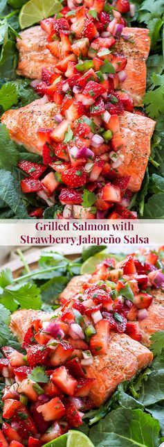 Grilled Salmon with Strawberry Jalapeño Salsa