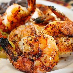 Grilled Shrimp with Olive Oil and Herb Sauce