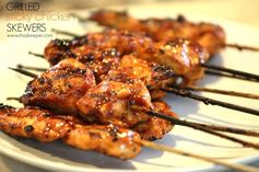 Grilled Sticky Chicken Skewers