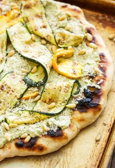 Grilled Zucchini, Ricotta and Pine Nut Pizza