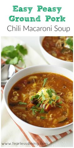 Ground Pork Chili Macaroni Soup