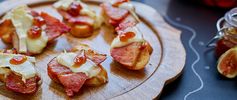 Ham and Brie Crostini with Fig Jam