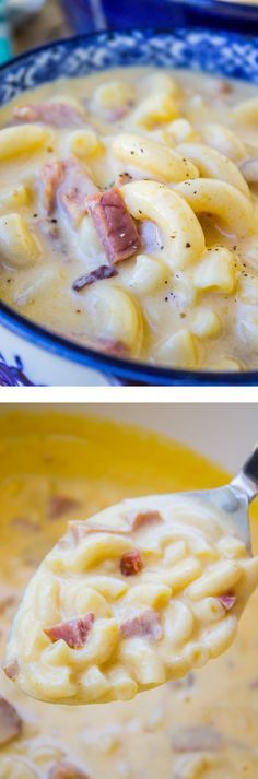 Ham Mac and Cheese Soup