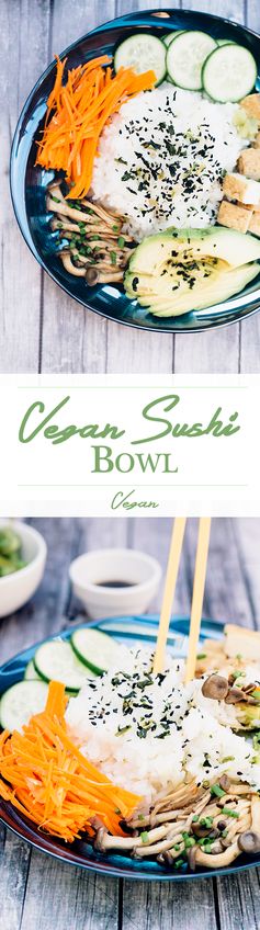 Happy Healthy Vegan Sushi Bowl for Those Who Are Dead Inside