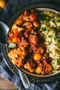 Harissa, Lentils & Cauliflower with Cilantro Rice