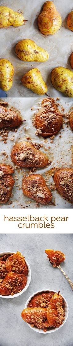 Hasselback Pear Crumbles