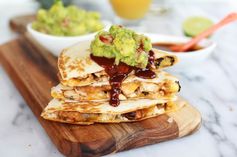 Hawaiian BBQ Quesadillas with Pineapple-Mango Guacamole