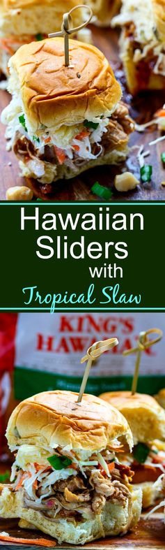 Hawaiian Sliders with Tropical Slaw