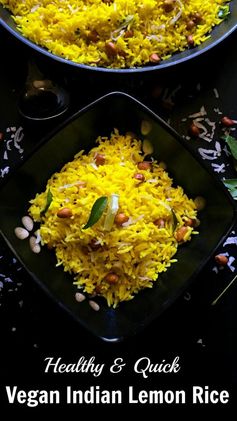 Healthy and Quick Vegan Indian Lemon Rice