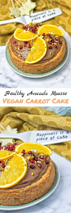 Healthy Avocado Mousse Vegan Carrot Cake