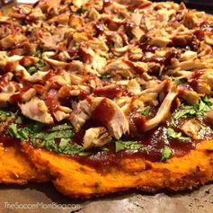 Healthy Barbecue Chicken Pizza with Sweet Potato Crust