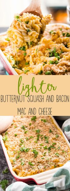 Healthy Butternut Squash Mac and Cheese with Bacon