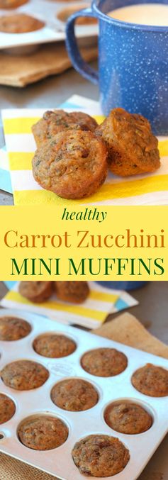 Healthy Carrot Zucchini Mini Muffins